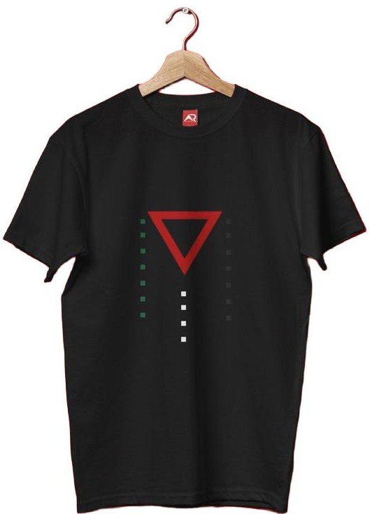 Red Triangle Minimal Black Tee